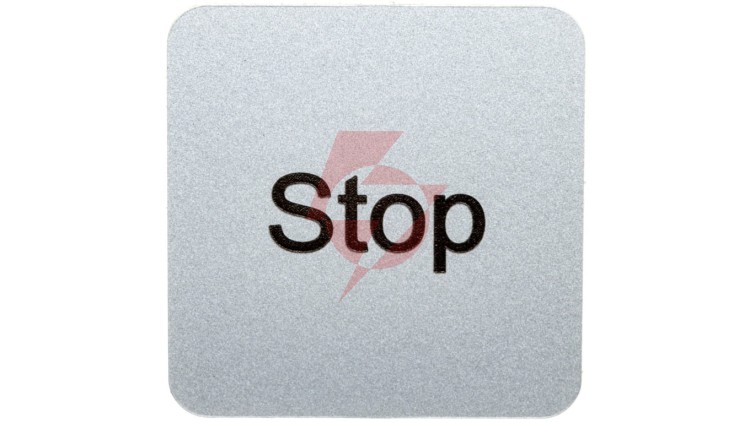 Etykieta samoprzylepna do kaset 22x22mm srebrna inskrypcja /Stop/ SIRIUS ACT 3SU1900-0AF81-0DS0