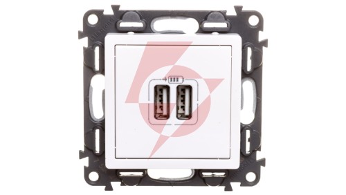 VALENA LIFE Ładowarka z gniazdem 2xUSB biały 753112