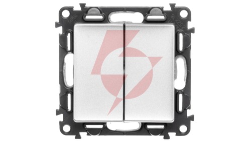 VALENA LIFE Przycisk przełączny podwójny aluminium 752318