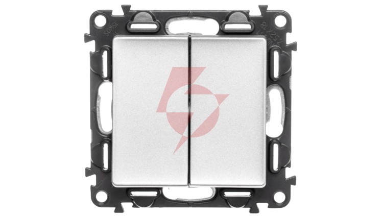 VALENA LIFE Przycisk przełączny podwójny aluminium 752318