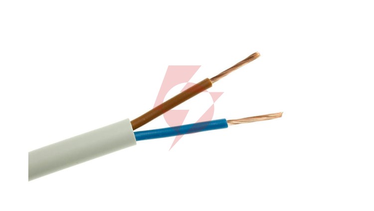 Przewód mieszkaniowy H03VV-F (OMY) 2x1 biały 300/300V /100m/
