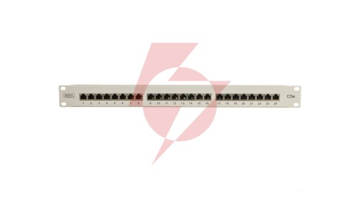Patch panel kompletny 19 cali 24x RJ45 S/FTP kat. 5e 1U szary (RAL 7035) DN-91524S
