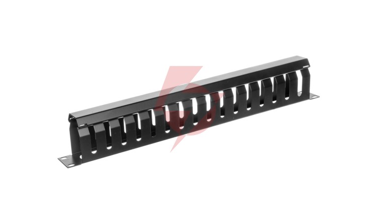 Organizator kablowy 19 cali 1U W/40xG/70 czarny DN-97617
