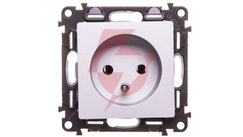 VALENA LIFE Gniazdo pojedyncze z/u 2P+Z aluminium 753381