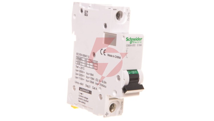 Wyłącznik prądu stałego C60H-DC 1P 6A C 250V DC A9N61506