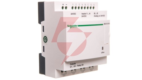 Moduł ZELIO LOGIC 8wejścia cyfrowe 4 wyjścia analogowe 24VDC RTC SR2E121BD