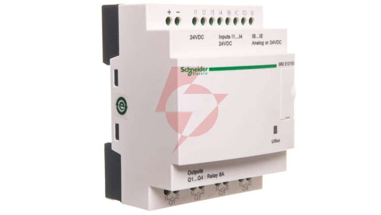 Moduł ZELIO LOGIC 8wejścia cyfrowe 4 wyjścia analogowe 24VDC RTC SR2E121BD