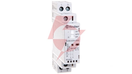 Stycznik modułowy 2Z 25A 24V AC/DC funkcja Auto-On-Off wskaźnik zadziałaniua + LED 17,5mm 22.32.0.024.4340