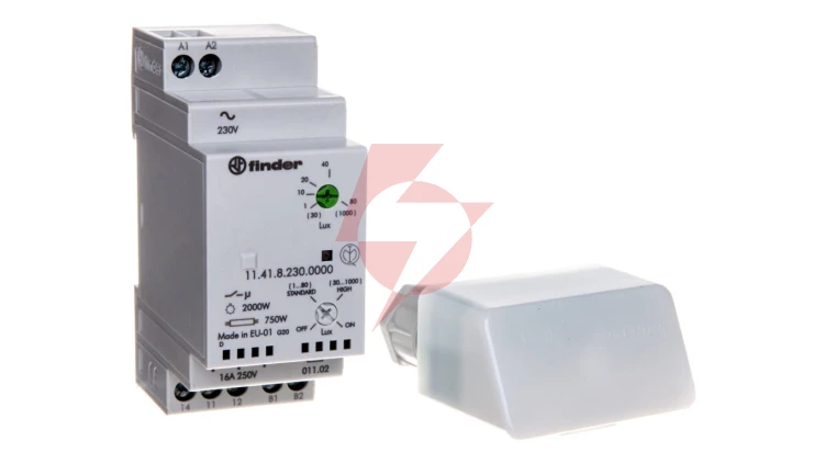 Wyłącznik zmierzchowy 1P 16A 230V AC 35mm IP20 czujnik zewnętrzny IP54 1-80lx 11.41.8.230.0000