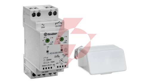 Wyłącznik zmierzchowy 1P 1Z 12A 230V AC niezależne wyjścia i dwie nastawy 1-80lx 11.42.8.230.0000