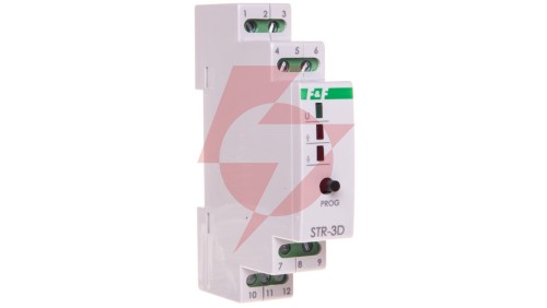 Sterownik rolet do silników 8A 320W 230V AC 1s-15min montaż na szynie DIN STR-3D