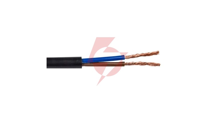 Przewód mieszkaniowy H03VV-F (OMY) 2x1 czarny 300/300V /100m/