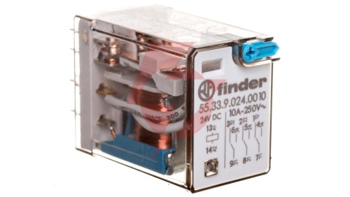 Przekaźnik miniaturowy 3P 10A 24V DC przycisk testujący AgNi 55.33.9.024.0010