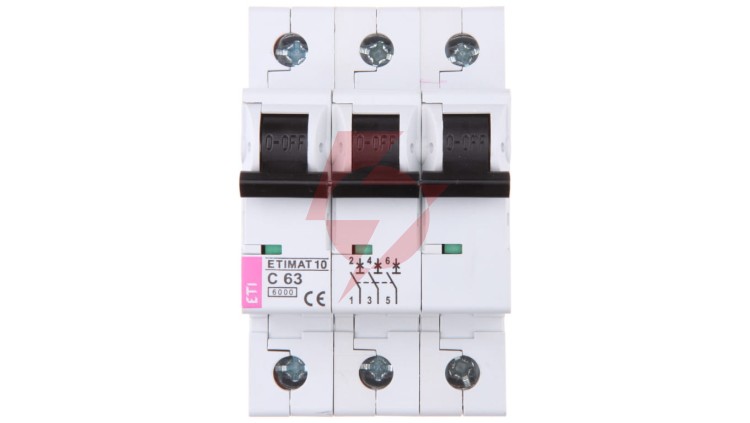 Wyłącznik nadprądowy 3P C 63A 6kA AC ETIMAT10 002135722