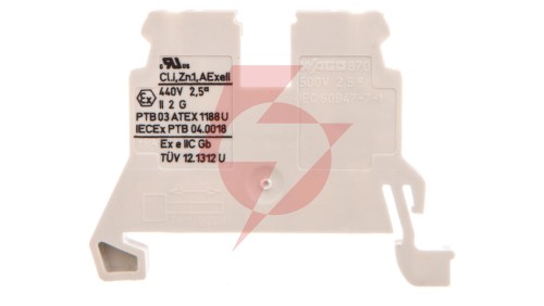 Złączka szynowa 2-przewodowa 2,5mm2 Ex jasnoszara 870-909