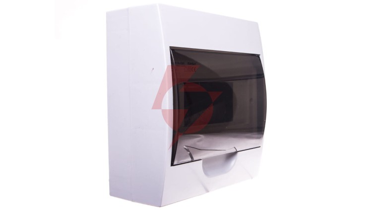 Rozdzielnica modułowa tworzywo 1x8 natynkowa IP40 IK06 N+PE II klasa drzwi transparentne szare DB108S 1X8P/SMD biały 3832