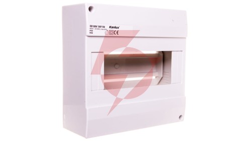 Rozdzielnica modułowa tworzywo 1x8 natynkowa IP30 IK06 N+PE II klasa bez drzwi DB108W 1X8P/SM biały 3852