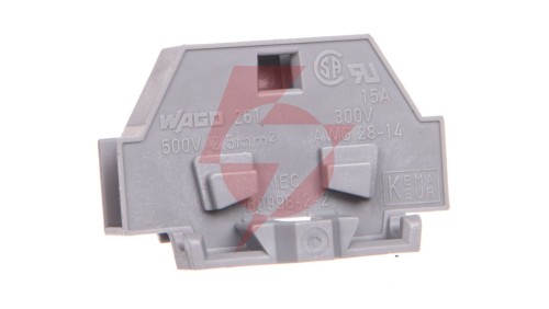 Złączka 2-przewodowa 2,5mm2 szara z mocowaniem śrubowym 261-301 /50szt./