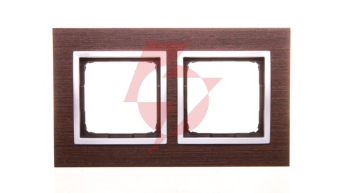 Simon 54 Nature Ramka podwójna drewno SREBRNE WENGE DRN2/84