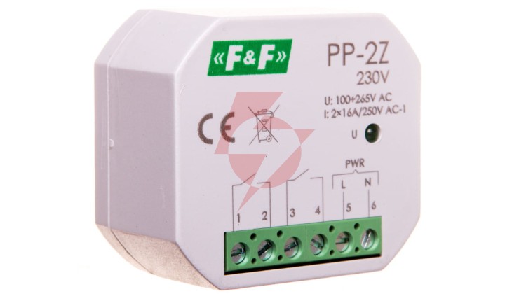 Przekaźnik elektromagnetyczny 2Z 16A 100-265V AC PP-2Z-230V