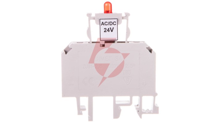 Złączka bezpiecznikowa 2,5mm2 z sygnalizacją LED 24V DC ZUB1-2.5D 13202992