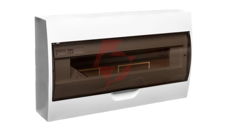 Rozdzielnica modułowa tworzywo 1x18 natynkowa IP40 IK06 N+PE II klasa drzwi transparentne szare DB118S 1X18P/SMD biały 3834