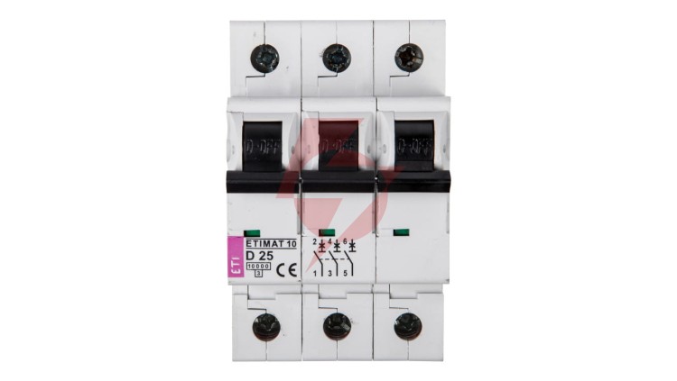 Wyłącznik nadprądowy 3P D 25A 10kA AC ETIMAT10 002155718