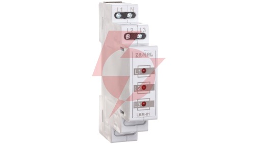 Lampka modułowa 3-fazowa czerwone 230V/400V 3xLED TN LKM-01-10 EXT10000036