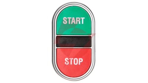 Przycisk sterowniczy dwuklawiszowy kryty z samoczynnym powrotem zielony/czerwony bez adaptera START-STOP LPCB7133