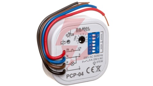Przekaźnik czasowy 4-przewodow 230V AC 1250VA opóźnione wyłączenie kapsułka PCP-04 EXT10000088