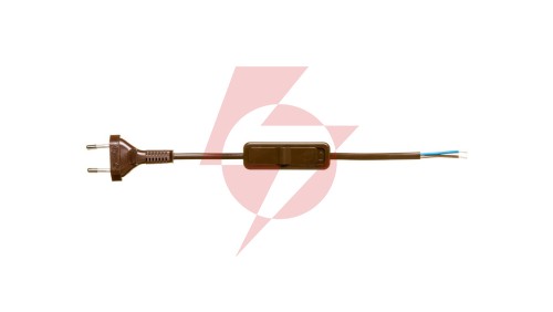 Sznur przyłączeniowy z wyłącznikiem SP/W-190cm brązowy SP/W-190/2X0,5/-BRA YNS10000497