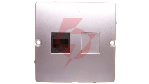 Simon Basic Gniazdo komputerowe pojedyncze RJ45 kat. 5e srebrny mat BMF51.02/43