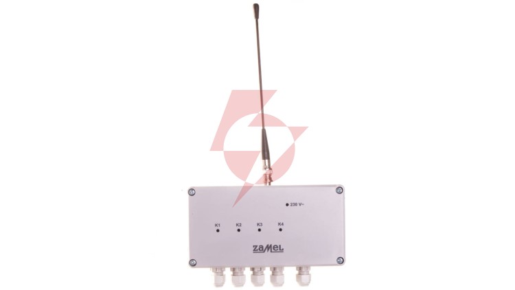 Radiowy wyłącznik sieciowy czterokanałowy 230V 4Z 16A zasięg 350m IP56 RWS-311C/Z EXF10000095