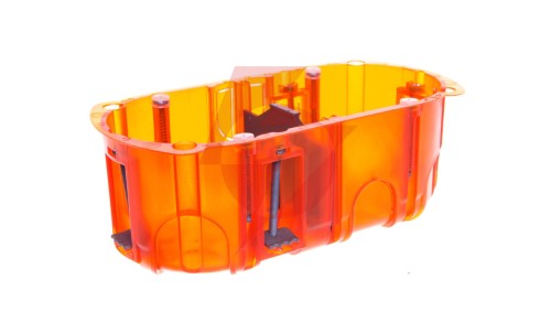 Batibox Puszka podwójna podtynkowa 67mm 142x50mm pomarańczowa 080122