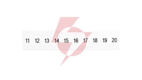 Oznacznik do złącz szynowych, opisówka ZB 5 numerowana od 11-20 kolor biały /10sztuk/