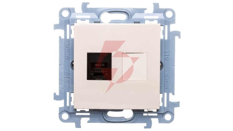 Simon 10 Gniazdo telefoniczne pojedyncze RJ12 kremowy CT1.01/41