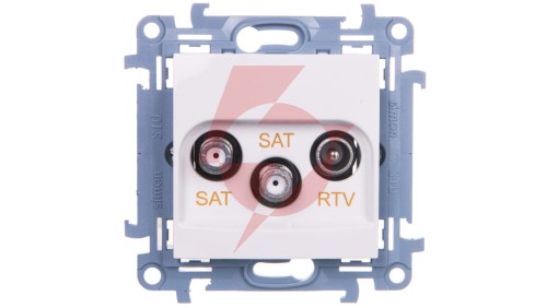 Simon 10 Gniazdo antenowe podwójne SAT-SAT-RTV biały CASK2.01/11