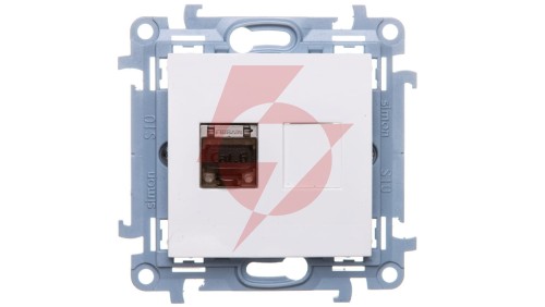 Simon 10 Gniazdo komputerowe pojedyncze RJ45 kat.6 ekranowane biały C61E.01/11