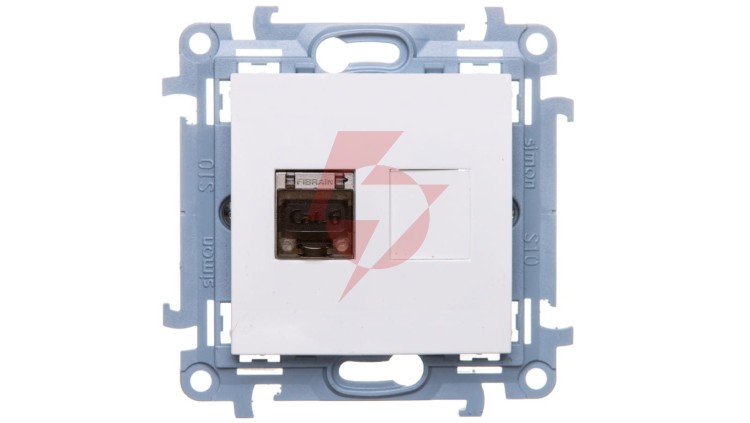 Simon 10 Gniazdo komputerowe pojedyncze RJ45 kat.6 ekranowane biały C61E.01/11
