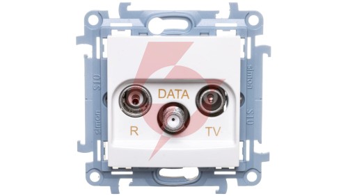Simon 10 Gniazdo antenowe RTV-DATA biały CAD.01/11
