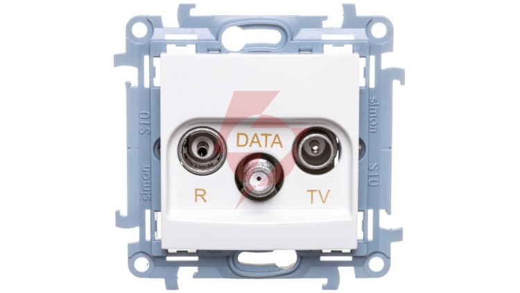 Simon 10 Gniazdo antenowe RTV-DATA biały CAD.01/11