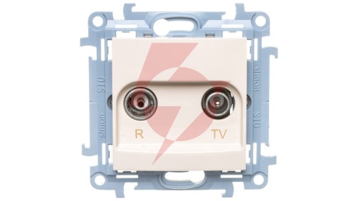 Simon 10 Gniazdo antenowe R-TV końcowe separowane kremowe IP20 CAK.01/41