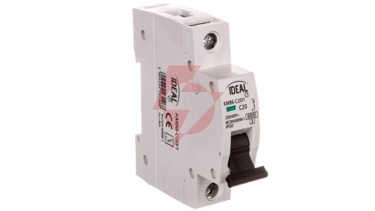 Wyłącznik nadprądowy 1P C 20A 6kA AC KMB6-C20/1 VDE 23146