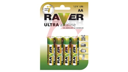 Bateria alkaliczna LR6 / AA 1,5V RAVER ULTRA B7921 /blister 4szt./