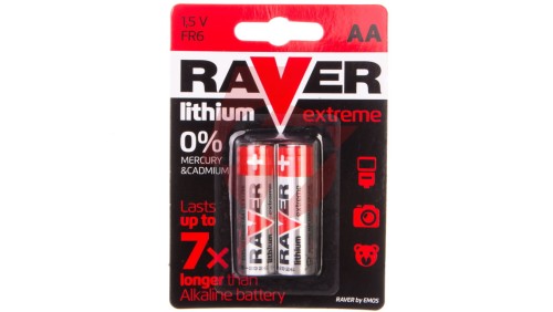 Bateria litowa LR6 / AA 1,5V RAVER EXTREME B7821 /blister 2szt./