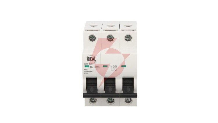 Wyłącznik nadprądowy 3P B 63A 6kA AC KMB6-B63/3 VDE 23170