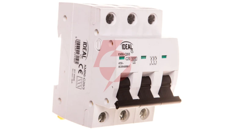 Wyłącznik nadprądowy 3P C 20A 6kA AC KMB6-C20/3 VDE 23150
