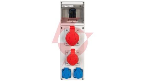 Rozdzielnica budowlana 6 modułów 1x16A 5P 400V, 1x32A 5P 400V, 2x16A 2P+Z RSE-02 IP54 942071