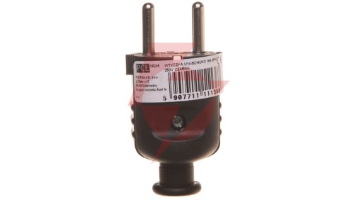 Wtyczka prosta 10/16A 2P+Z UNI-SCHUKO IP20 czarna 08295