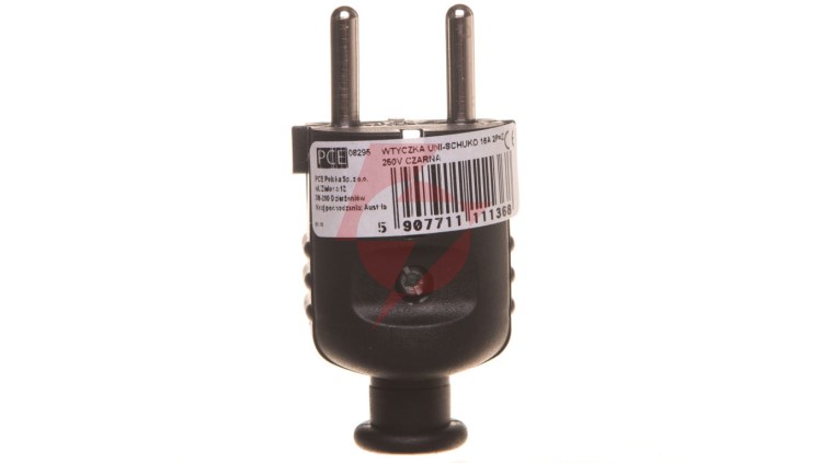Wtyczka prosta 10/16A 2P+Z UNI-SCHUKO IP20 czarna 08295